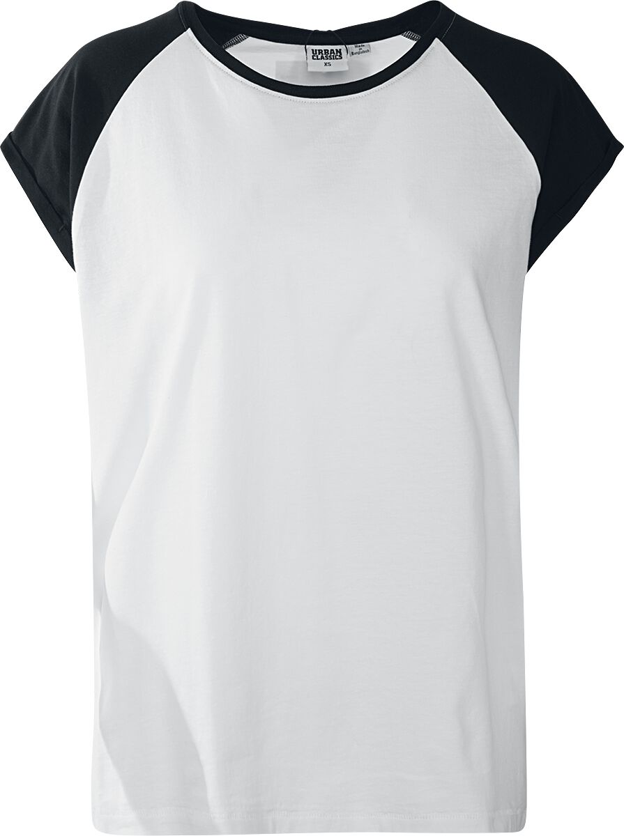 Urban Classics Ladies Contrast Raglan Tee T-Shirt weiß schwarz in S