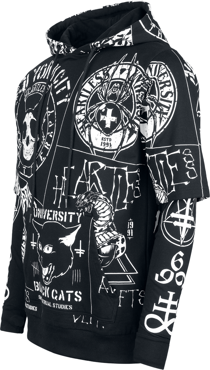 5081944574968 - Dark Academia Hood Mens Black Kapuzenpullover schwarz in L 5081944574968 - Dark Academia Hood Mens Black Kapuzenpullover schwarz in L