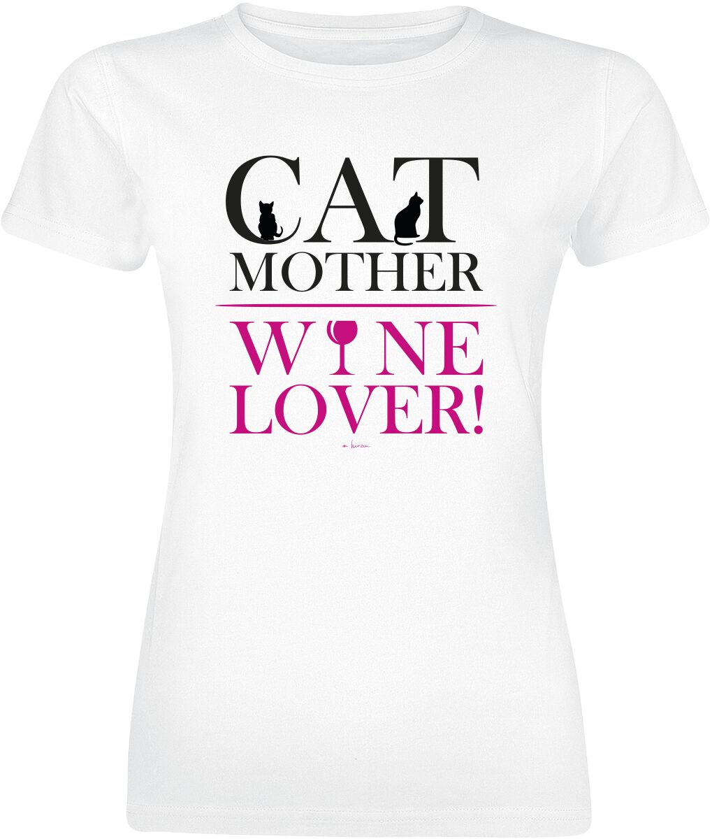 Alcohol & Party Cat Mother - Wine Lover T-Shirt white