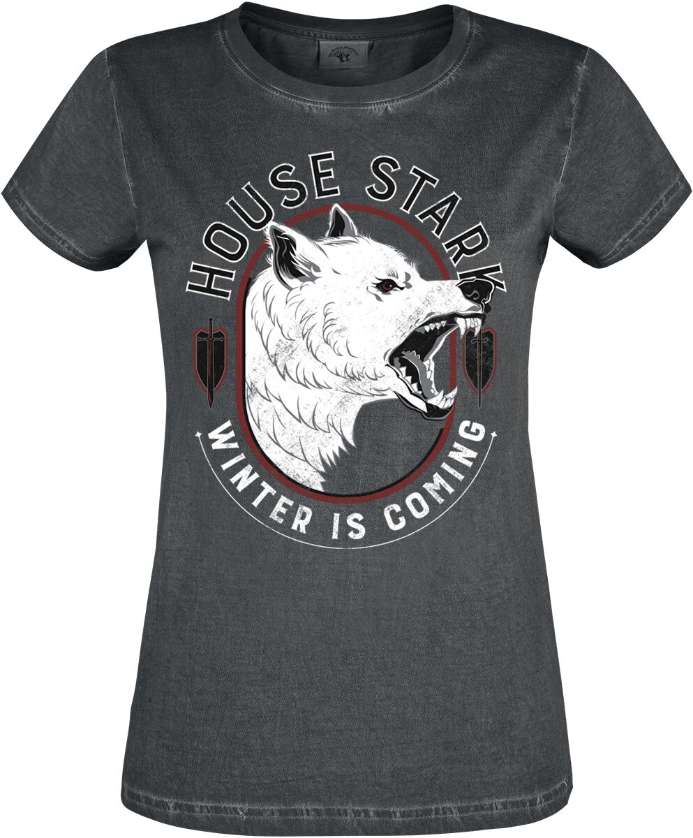 T-Shirt Manches courtes de Game Of Thrones - Winter Is Coming - XS à XL - pour Femme - noir