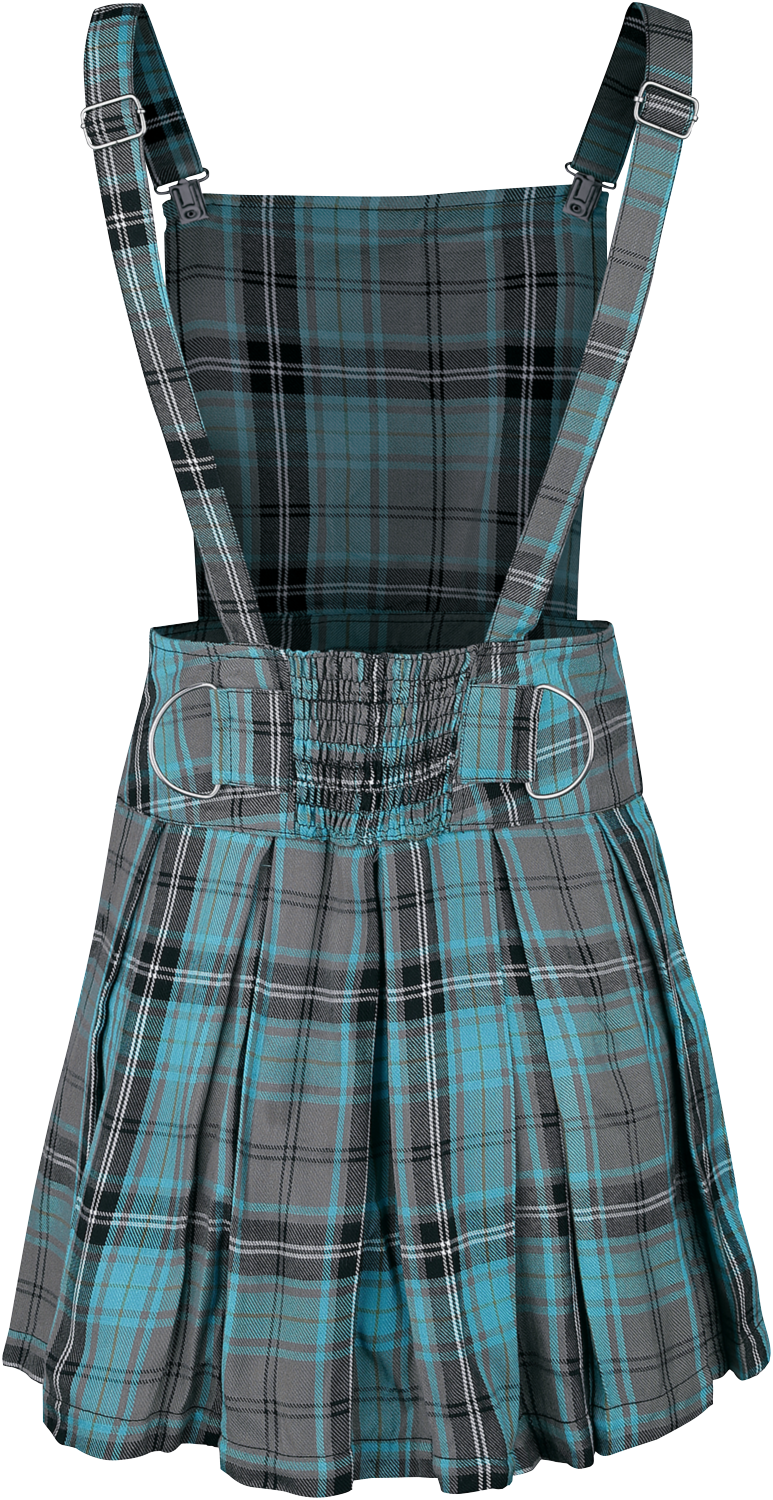 Heartless - Gothic Kurzes Kleid - Faye Pinafore - XS bis L - für Damen - Größe XS - blau/grau