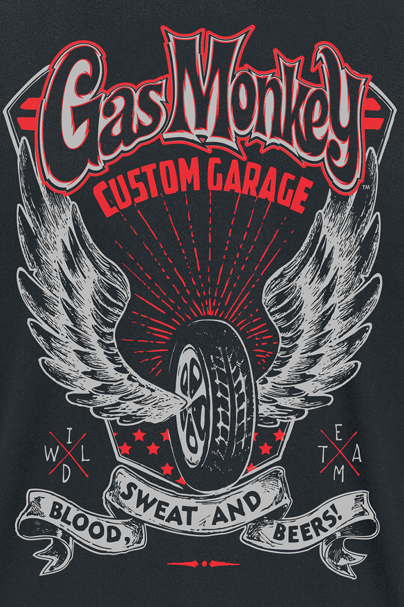 Gas Monkey Garage Tyre & Wings T-Shirt schwarz