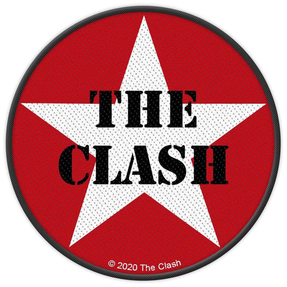 The Clash Military Logo Patch rot/schwarz/weiß