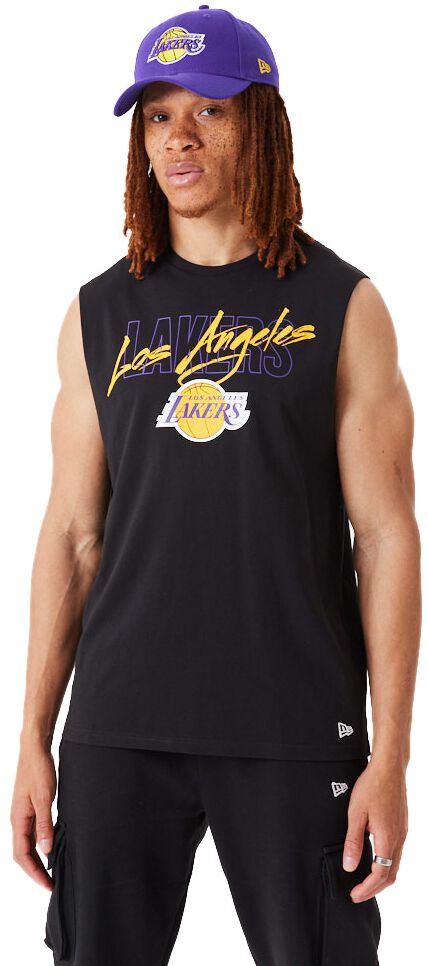 Script Sleeveless Tee Los Angeles Lakers Tank-Top schwarz von New Era NBA