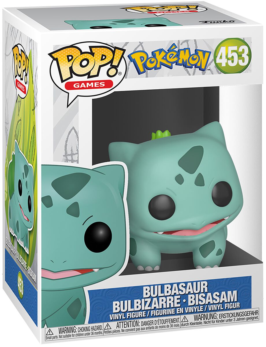 Pokémon Bulbasaur (EN), Bulbizarre (FR), Bisasam (DE) vinyl figurine no. 453 Funko Pop! multicolor
