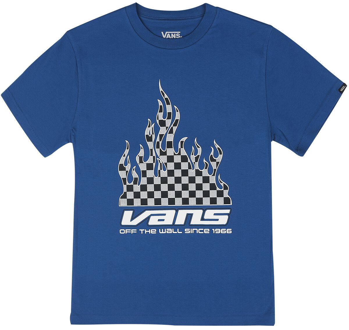 Reflective Checkerboard Flame T-Shirt blau von Vans