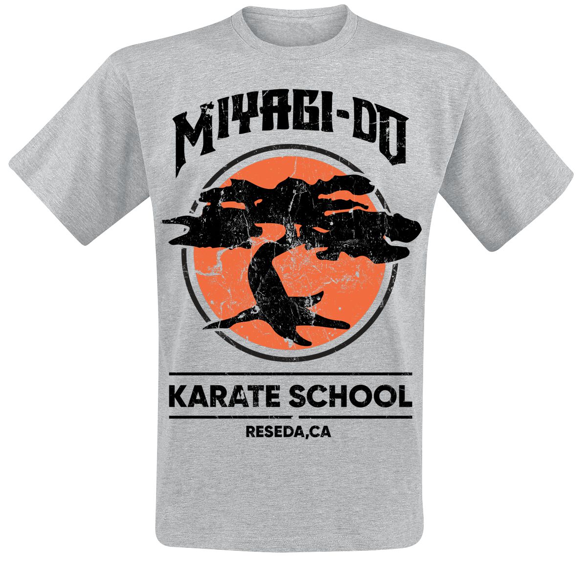 Cobra Kai T-Shirt - Miyagi-Do Karate School - M bis XXL - für Männer - Größe L - grau  - Lizenzierter Fanartikel