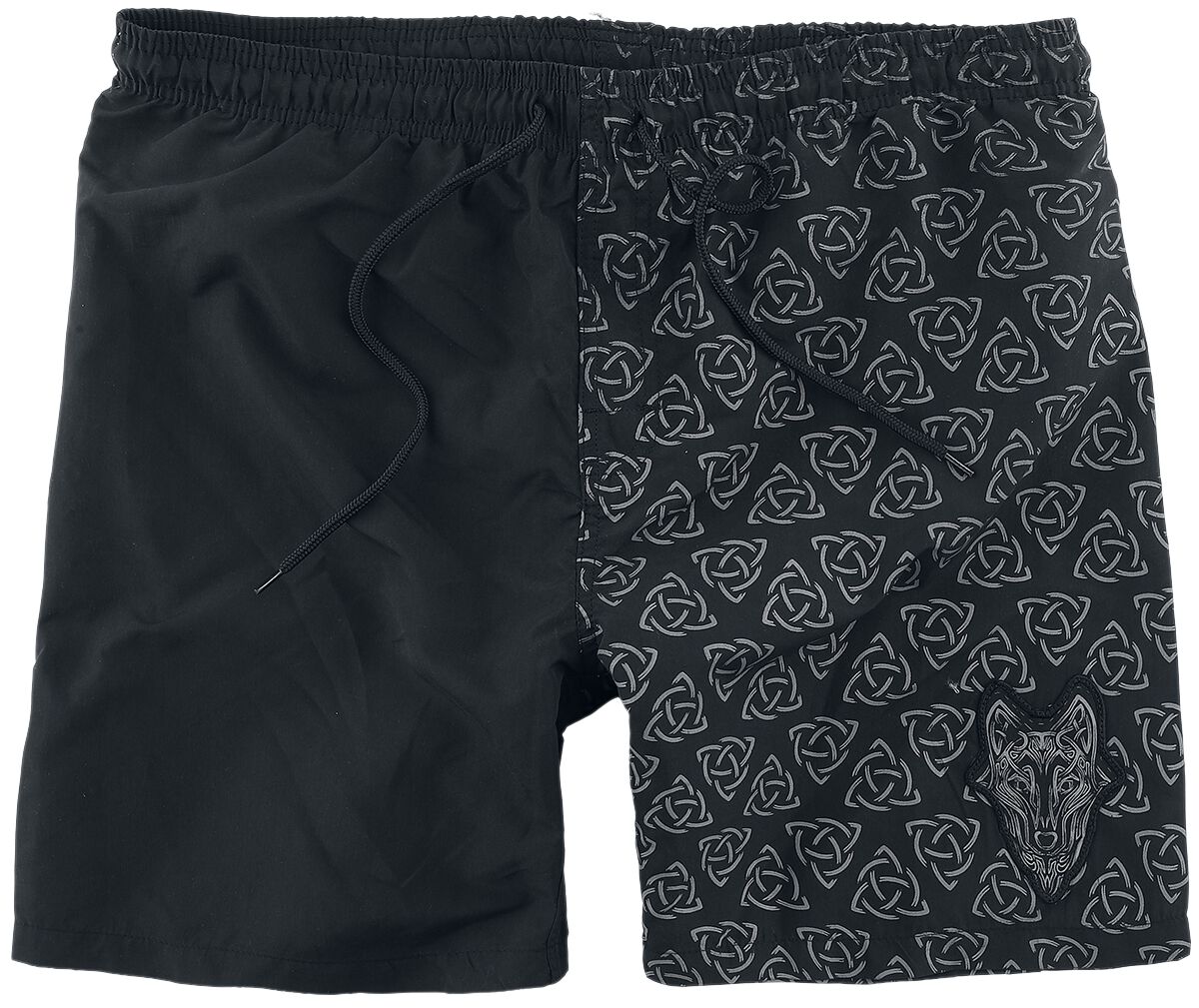 Image of Bermuda di Black Premium by EMP - Swim Shorts With Celtic Print - S a M - Uomo - nero/grigio