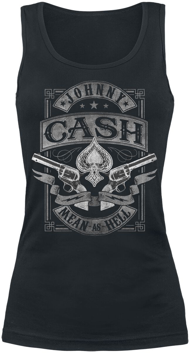 Johnny Cash Top - Mean As Hell - L bis XXL - für Damen - Größe XXL - schwarz  - Lizenziertes Merchandise!