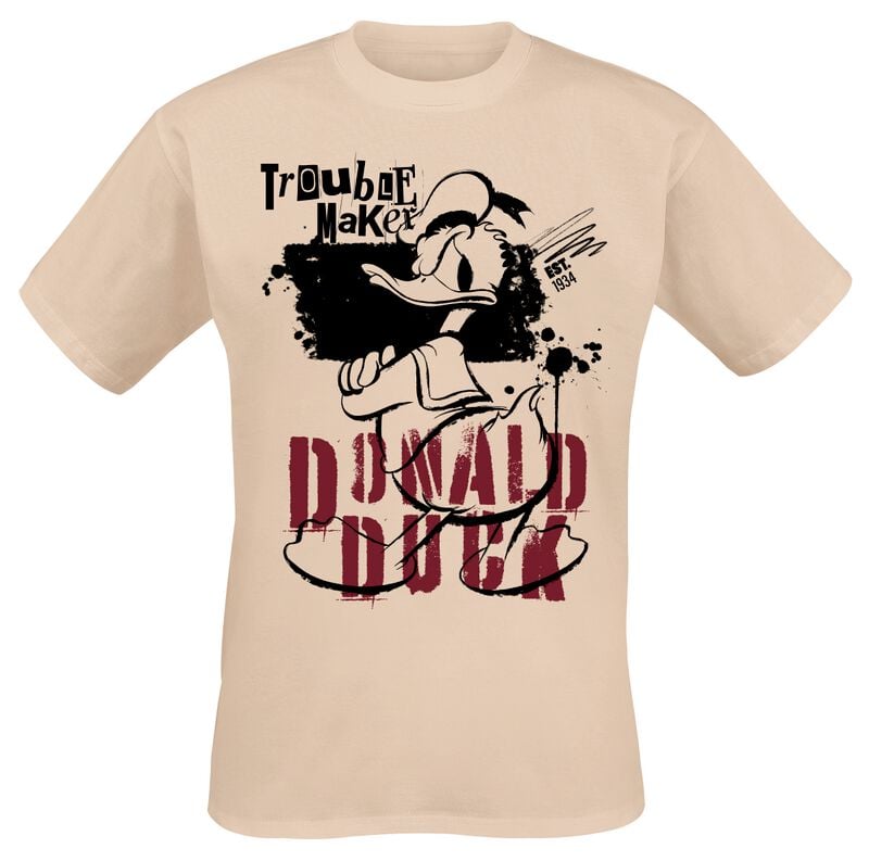 T-Shirt Disney di Minnie & Topolino - Donald Duck - Trouble Maker - M a 3XL - Uomo - sabbia