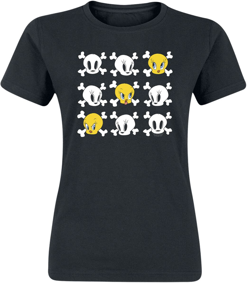 Looney Tunes Tweety Head Skulls T-Shirt schwarz Looney Tunes Tweety Head Skulls T-Shirt schwarz