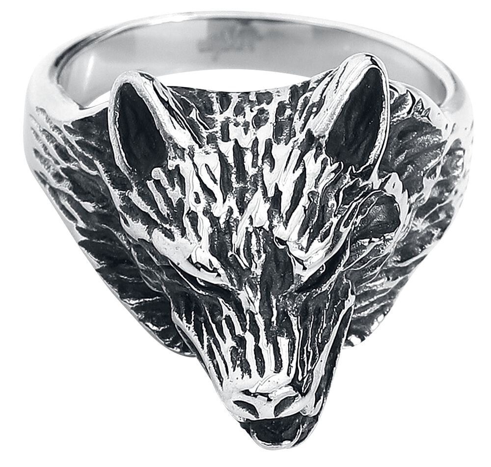 etNox hard and heavy - Gothic Ring - Wolf Packs - silberfarben