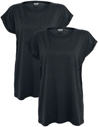 Ladies Extended Shoulder Tee 2 Pack, Urban Classics, T-Shirt