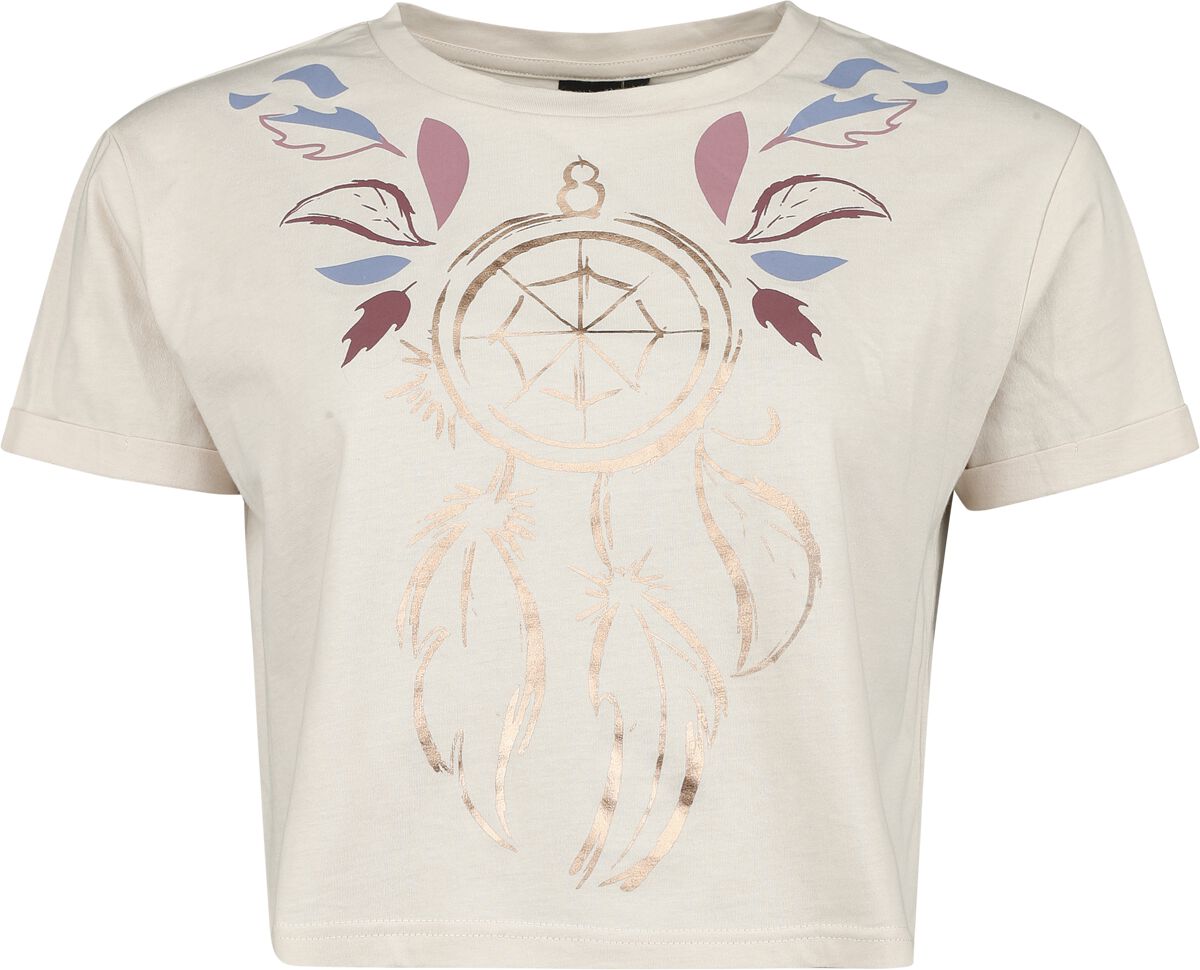 Pocahontas - Disney T-Shirt - Disney Princess - Picnic Collection - Pocahontas - S bis XXL - für Damen - Größe XL - beige meliert  - EMP exklusives