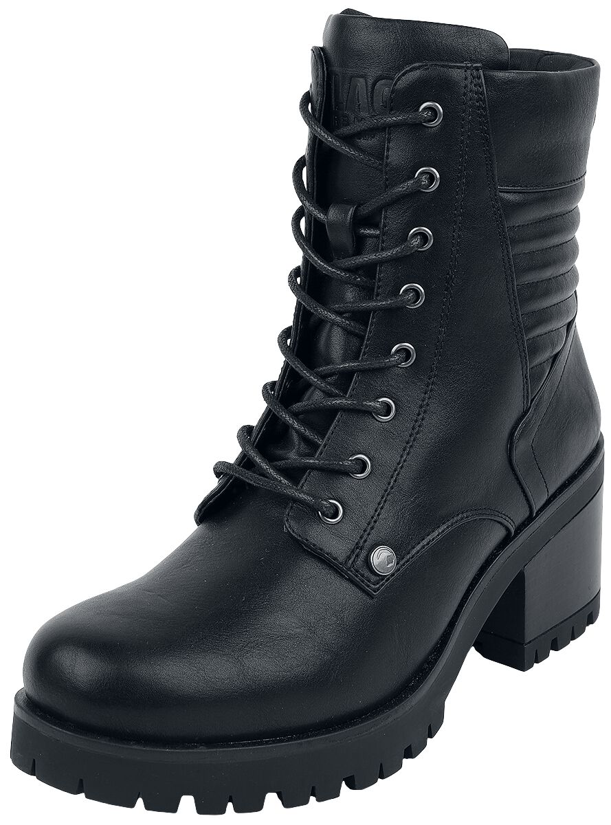 Levně Black Premium by EMP Černé boty na šněrování s podpatky boty černá