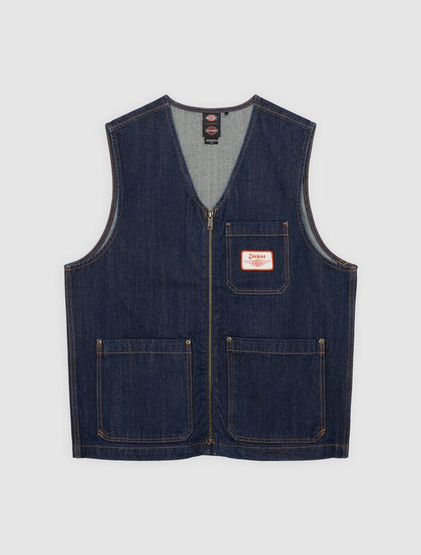 Dickies Weste - DICKIES X HARLEY DAVIDSON DENIM VEST - S bis XXL - für Männer - Größe M - blau