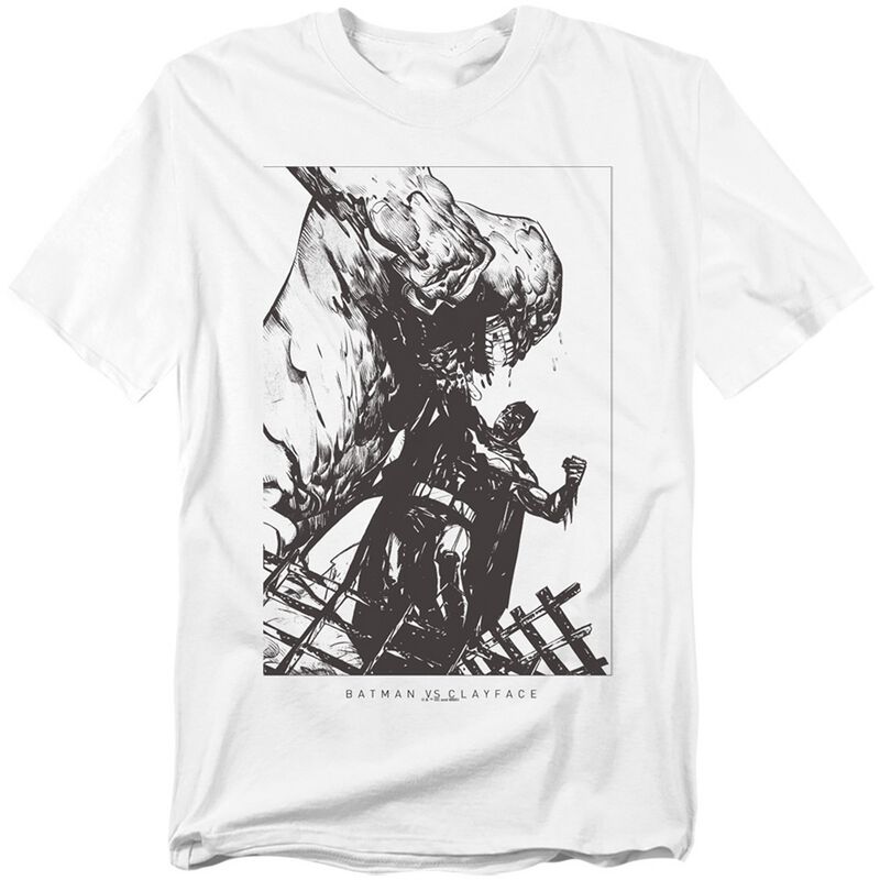 Batman - DC Comics T-Shirt - Batman x Clayface Pulverize - M bis 5XL - für Männer - Größe XL - weiß  - Lizenzierter Fanartikel