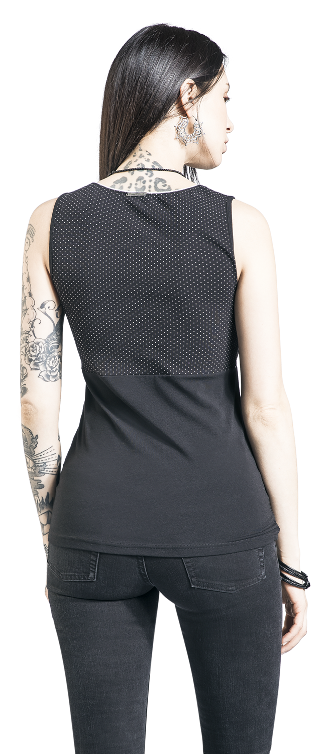 Pussy Deluxe Mini Dots Top Top schwarz weiß