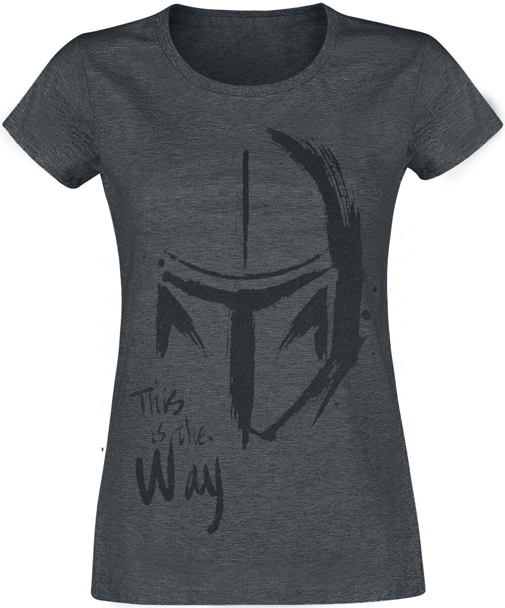 Star Wars T-Shirt - The Mandalorian - This Is The Way - S bis XXL - für Damen - Größe S - graphite  - Lizenzierter Fanartikel