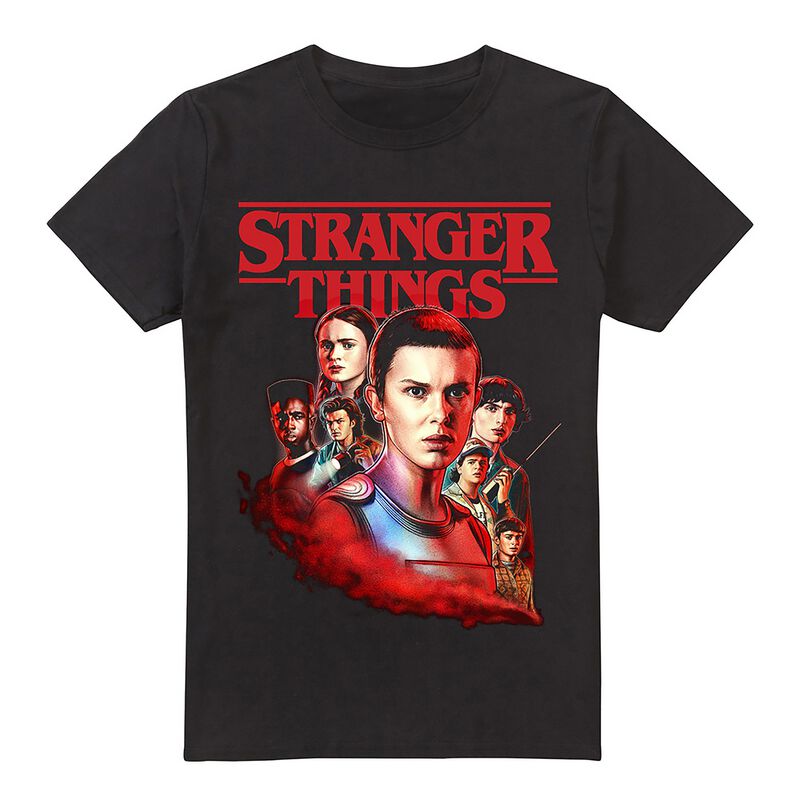 Levně Stranger Things Hawkins Heroes Poster Tričko černá