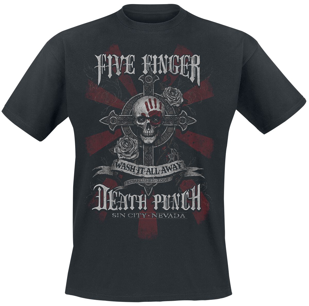 Image of T-Shirt di Five Finger Death Punch - WashIt Away - XL a 4XL - Uomo - nero