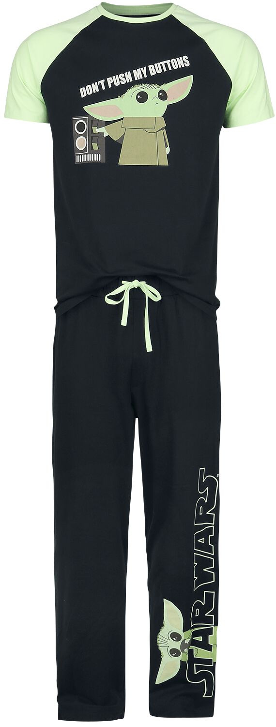 Star Wars The Mandalorian – Don`t Push My Buttons – Grogu Schlafanzug schwarz Star Wars The Mandalorian – Don`t Push My Buttons – Grogu Schlafanzug schwarz