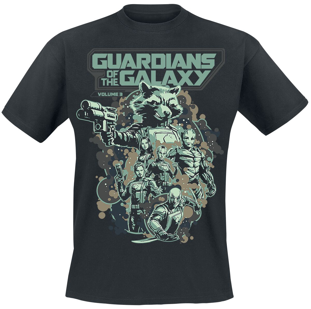 Image of T-Shirt di Guardiani della Galassia - Vol. 3 - Galactic heroes - S a L - Uomo - nero