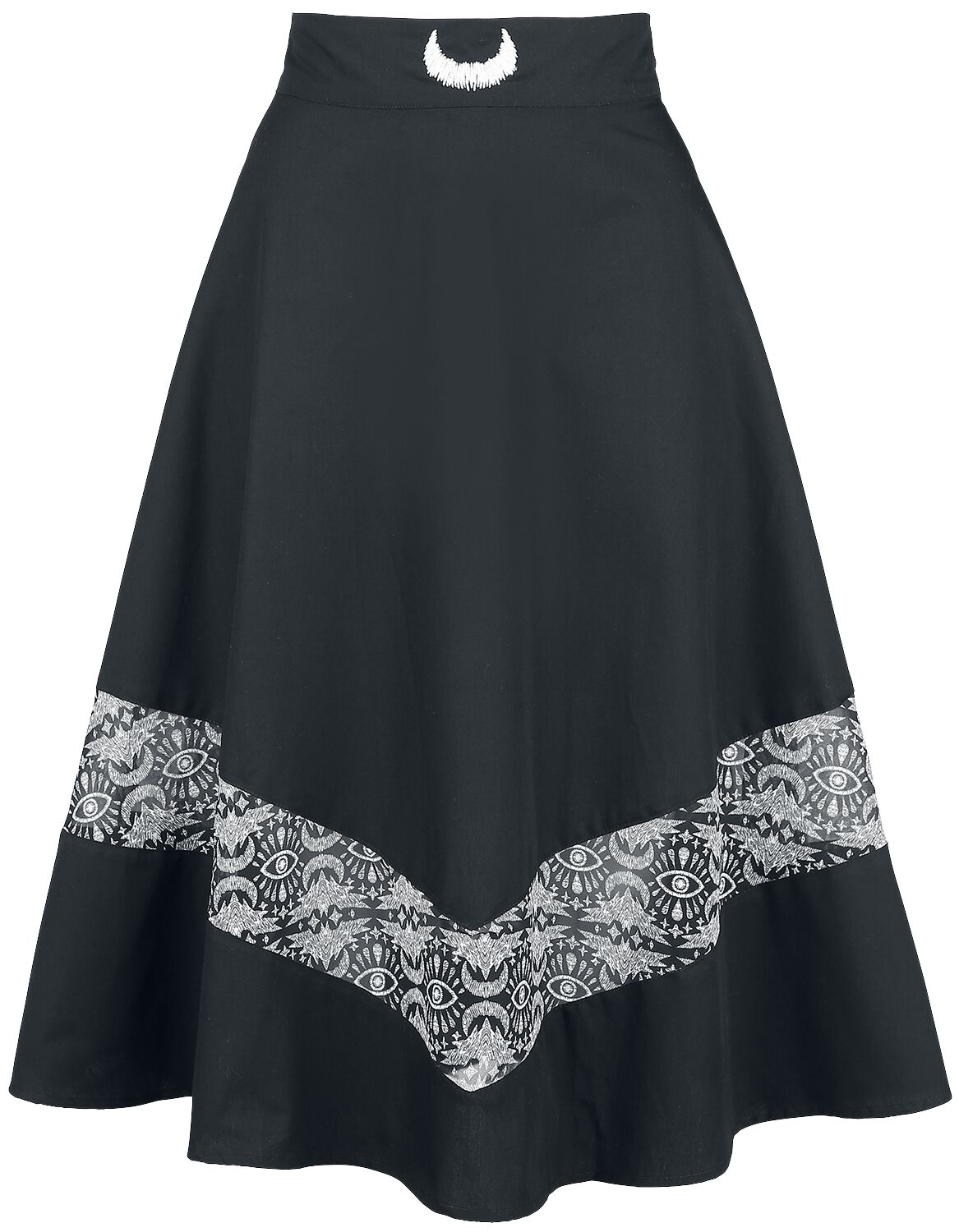 Coven United Batwing Midi Skirt Medium-length skirt black white