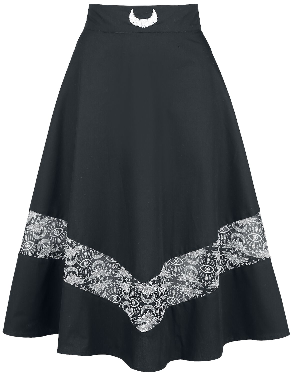 Coven United Batwing Midi Skirt Mittellanger Rock schwarz weiß Coven United Batwing Midi Skirt Mittellanger Rock schwarz weiß