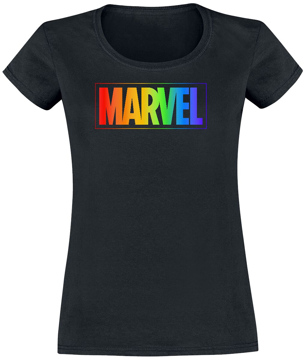 Marvel Rainbow Logo T-Shirt schwarz