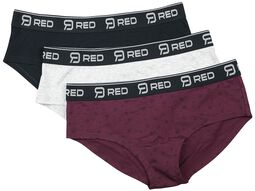 Schwarz/grau/rotes Panty-Set