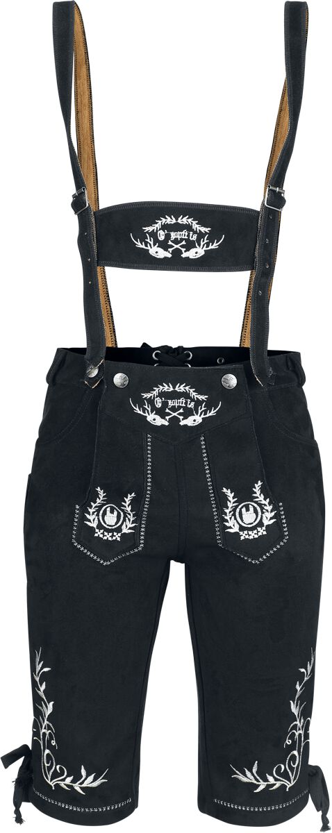 Kunstlederhose im Trachten Style von für Frauen in schwarz- Oktoberfest mal anders - Frauen - female