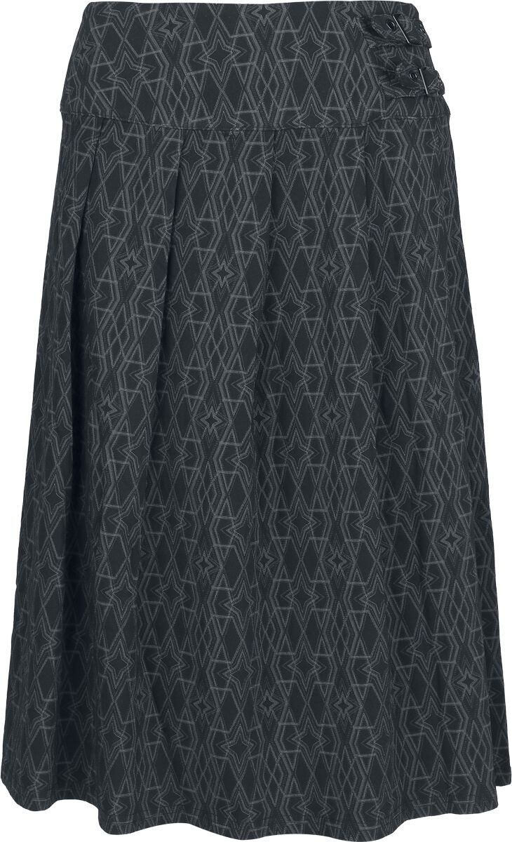 KIHILIST by KILLSTAR - Gothic Midirok - Morissa Midi Skirt - voor Vrouwen - zwart