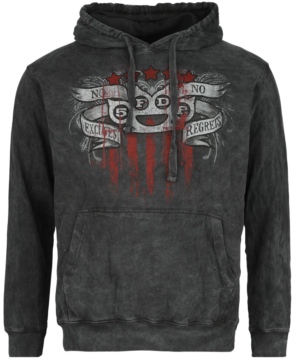 Five Finger Death Punch Kapuzenpullover - No Regrets - S bis M - für Männer - Größe M - grau  - Lizenziertes Merchandise!