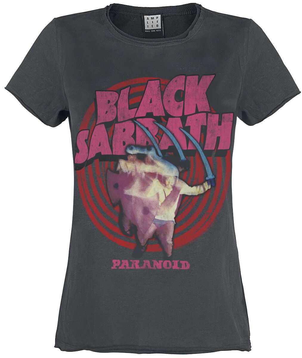 Image of Black Sabbath Amplified Collection - Paranoid Girl-Shirt charcoal
