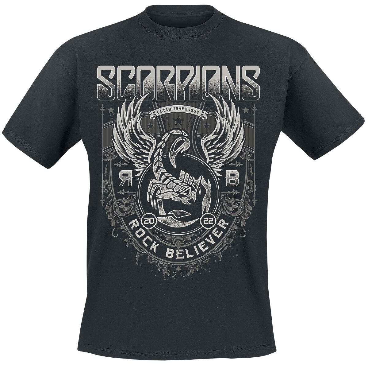 Levně Scorpions Rock Believer Ornaments Tričko černá