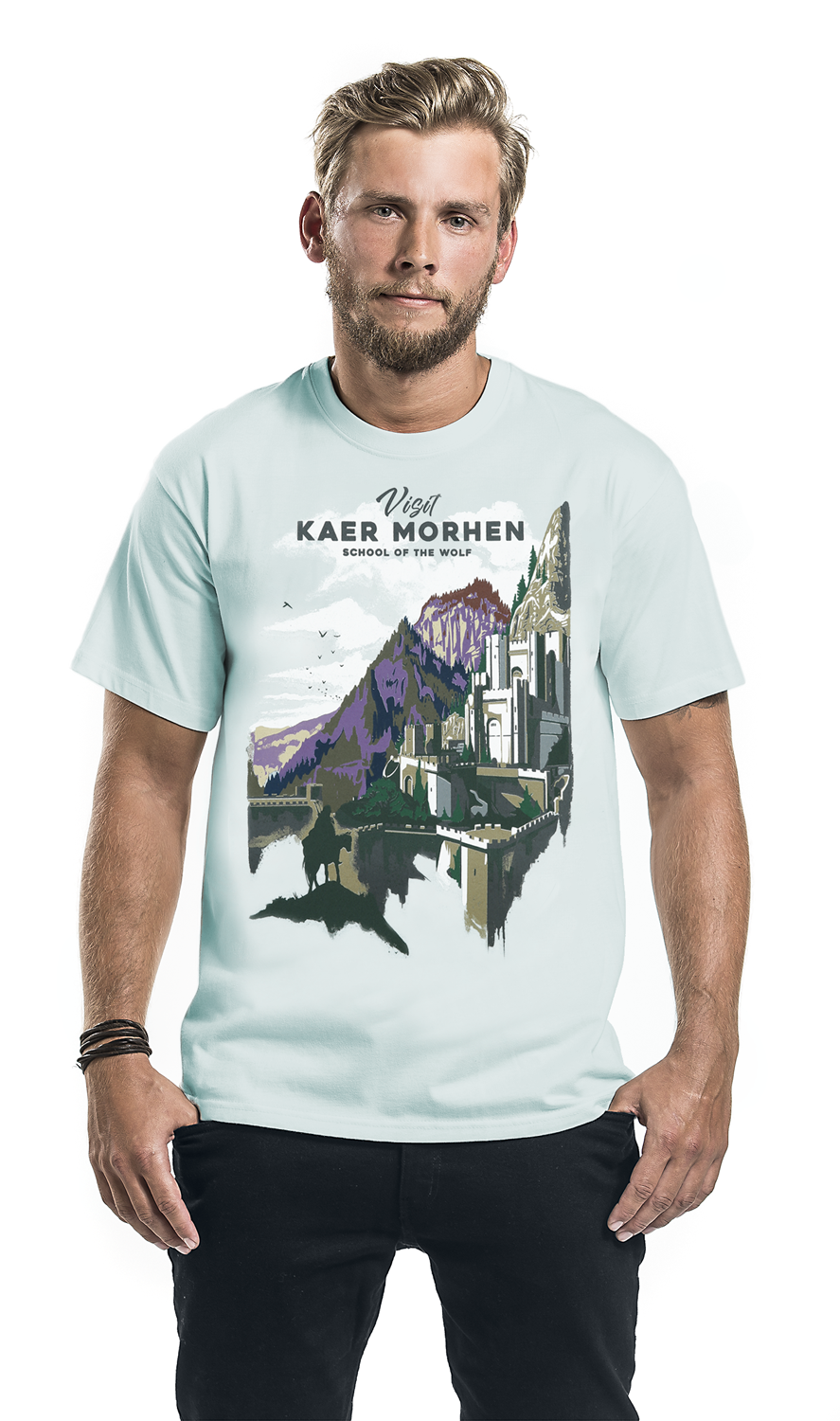 The Witcher Visit Kaer Morhen T-Shirt hellblau - 26.10% Rabatt