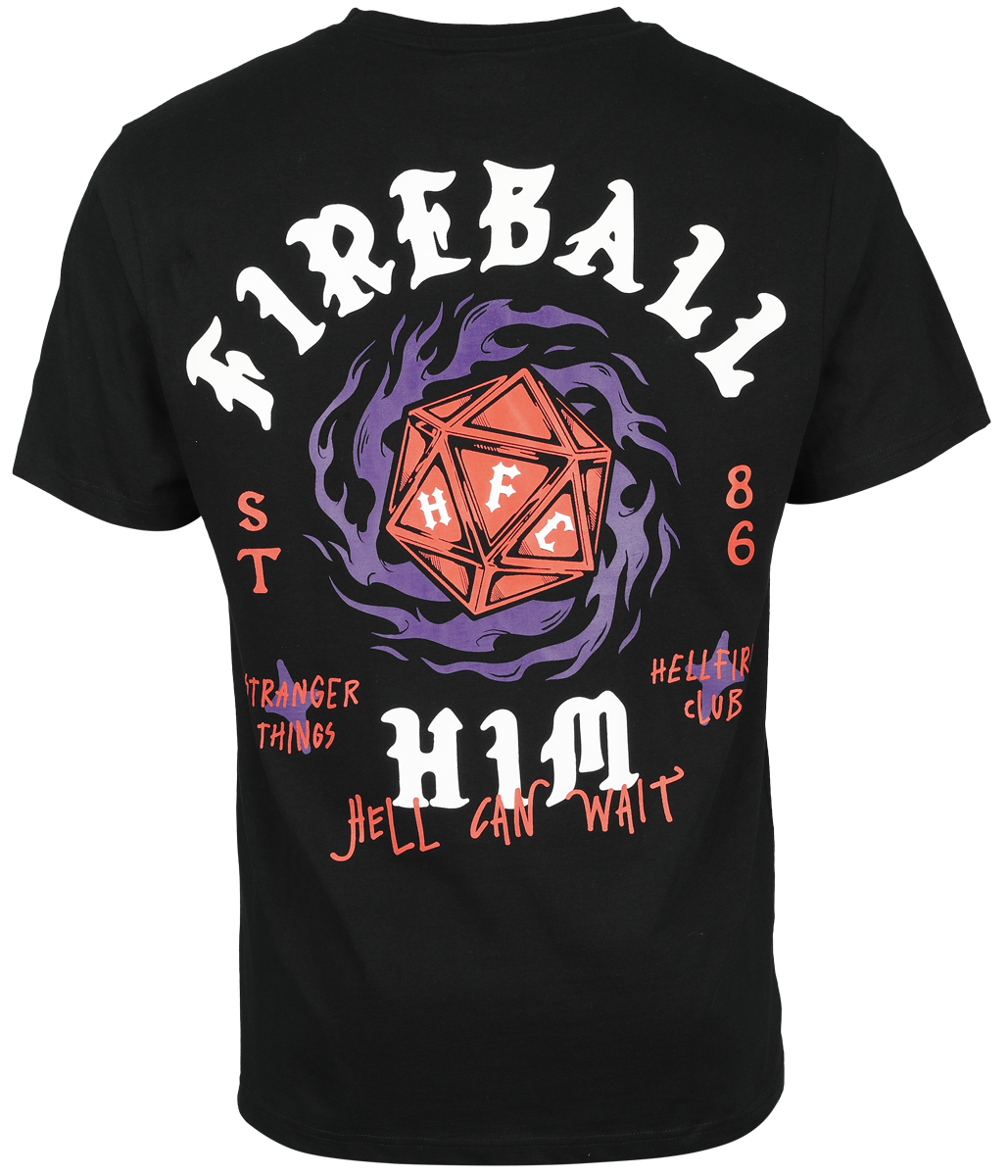 Stranger Things T-Shirt - Fireball Him - S bis M - für Männer - Größe S - schwarz  - Lizenzierter Fanartikel