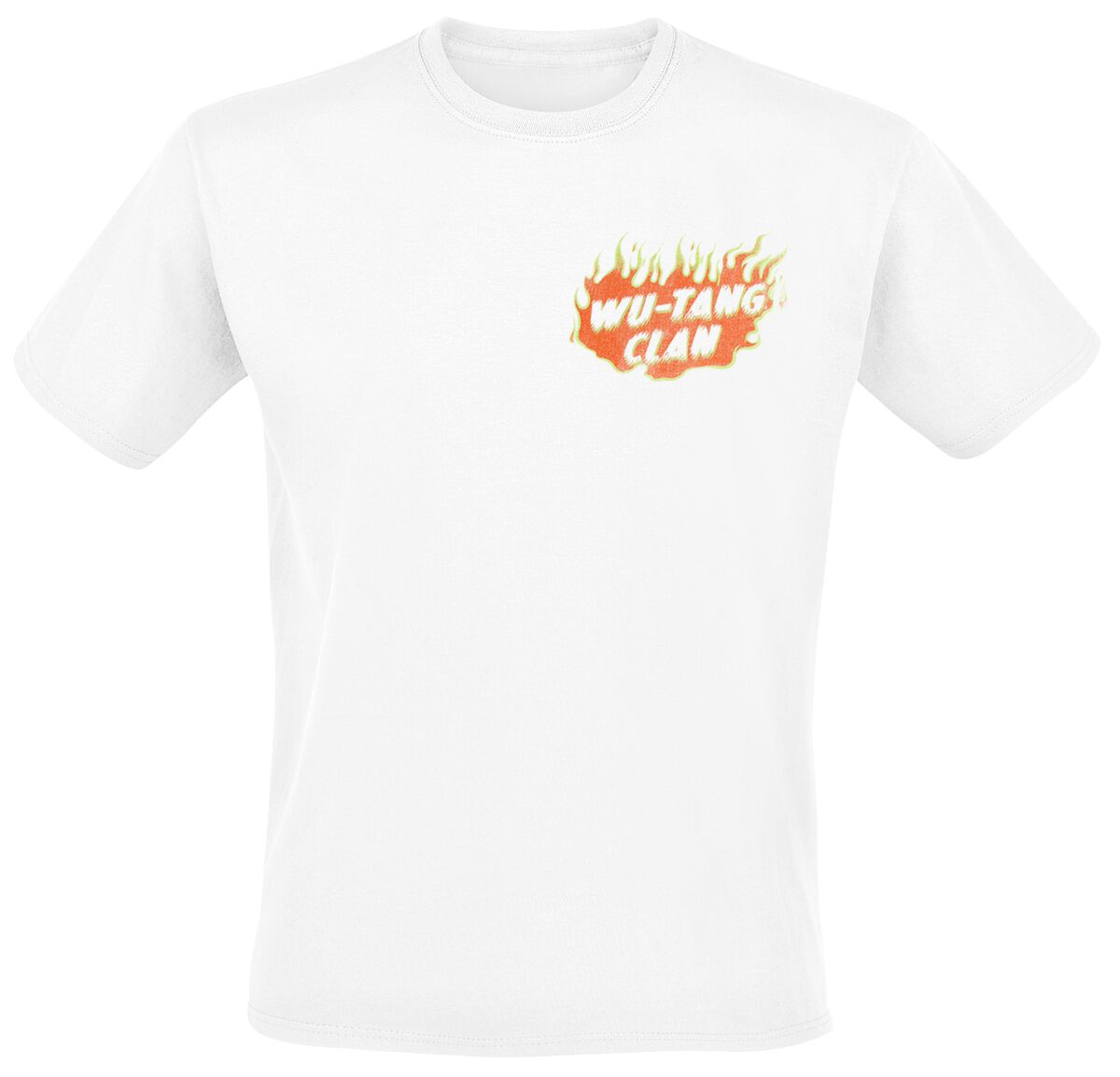 Wu-Tang Clan T-Shirt - Flaming Logo - S bis XXL - für Männer - Größe S - weiß  - Lizenziertes Merchandise!