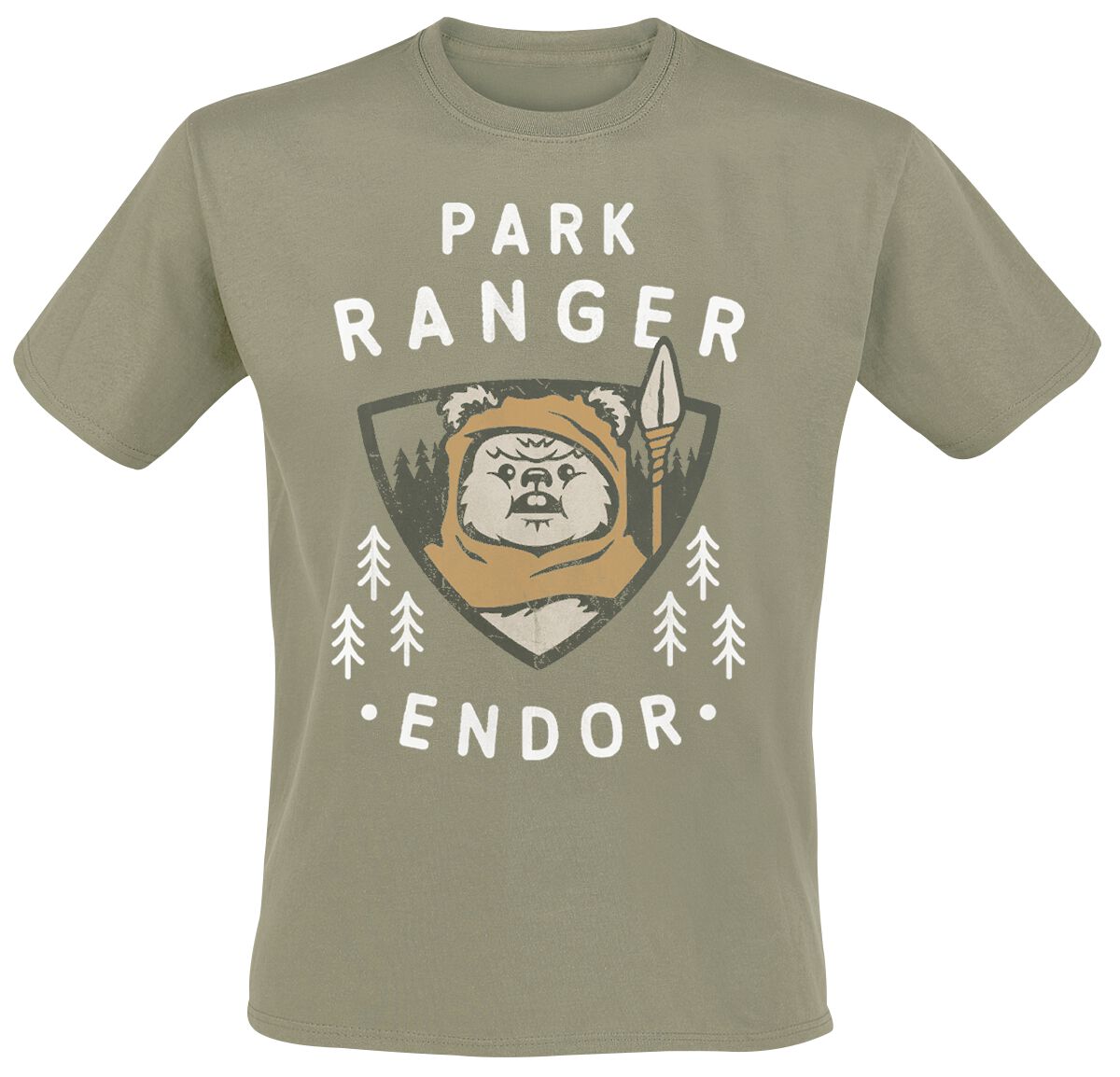Star Wars T-Shirt - Park Ranger - S - für Männer - Größe S - khaki  - Lizenzierter Fanartikel