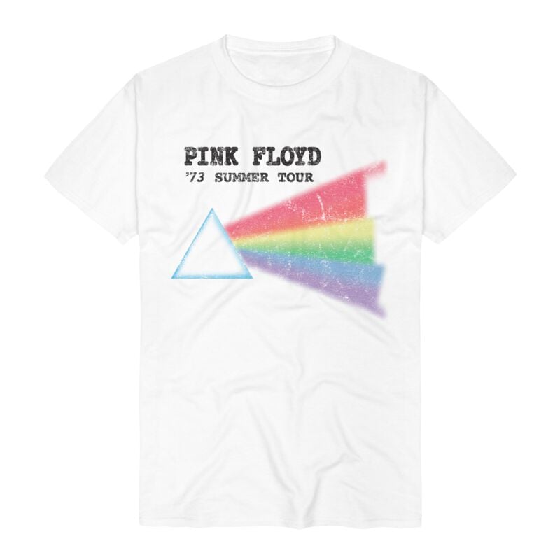 Pink Floyd T-skjorte - Summer Tour 1973 - S til 3XL - Herrer - hvit