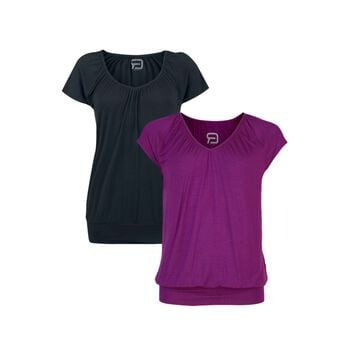 Black Premium by EMP Vrouwen Zwart-blauw shirt met lange mouwen in dubbellaagse look M Black Premium by EMP Vrouwen Zwart-blauw shirt met lange mouwen in dubbellaagse look M