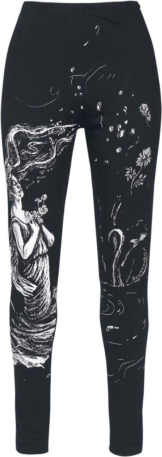 Jawbreaker Gothic Leggings Drawning Print Leggins XS bis M für Damen Größe M schwarz weiß  - Onlineshop EMP