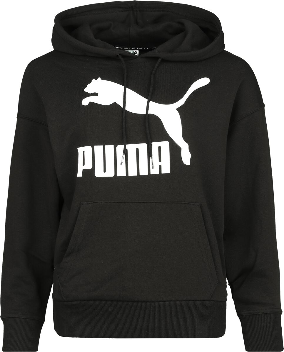 Puma Kapuzenpullover - Classics Logo Hoodie - XS bis XL - für Damen - Größe L - schwarz