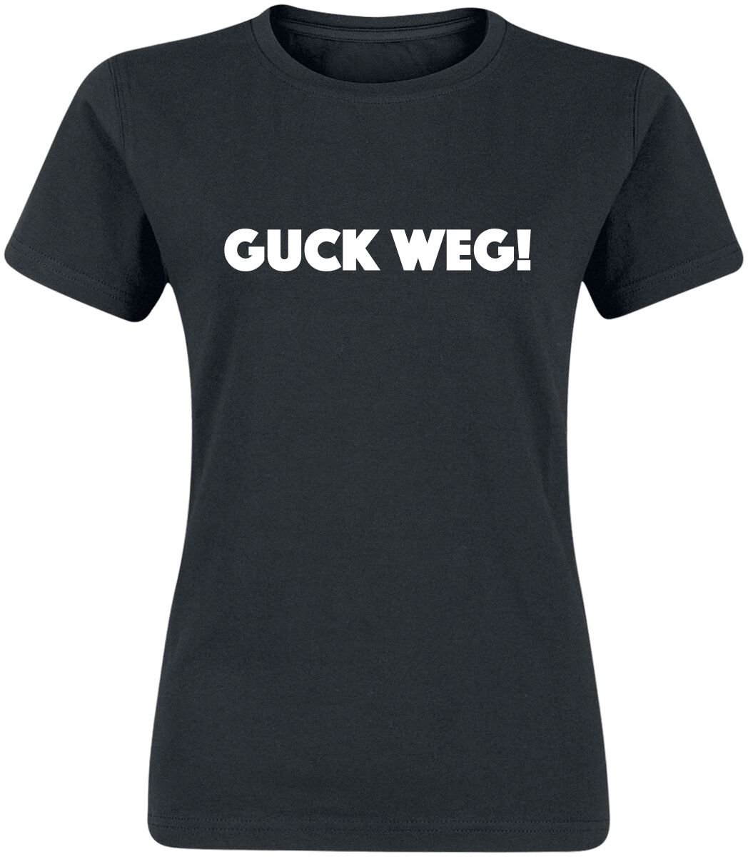 Sprüche Guck weg T-Shirt schwarz