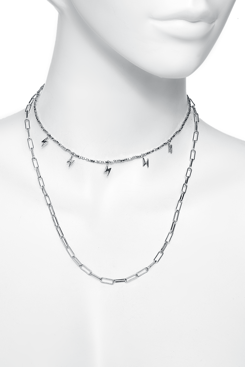 Blitze  Halskette silberfarben - 20.02% Rabatt