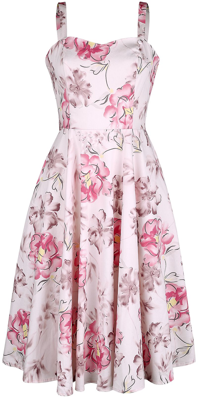 H&R London Catherine Floral Swing Dress Mittellanges Kleid multicolor