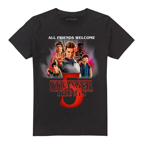 Stranger Things  T-Shirt - Season 5 - Poster - black