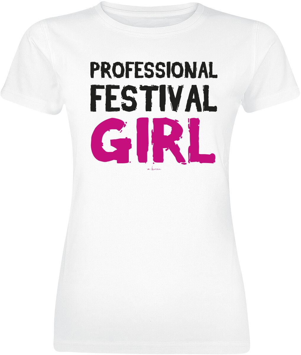 Alcohol & Party Professional Festival Girl T-Shirt white