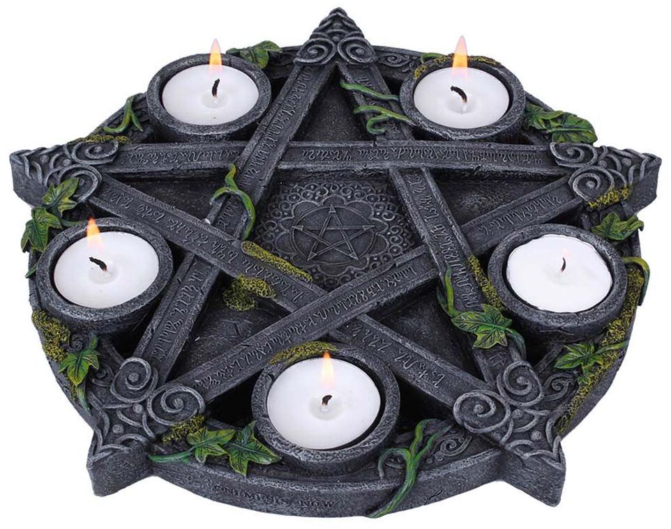 Nemesis Now Wiccan Pentagram Tealight Holder Kerzenständer multicolor
